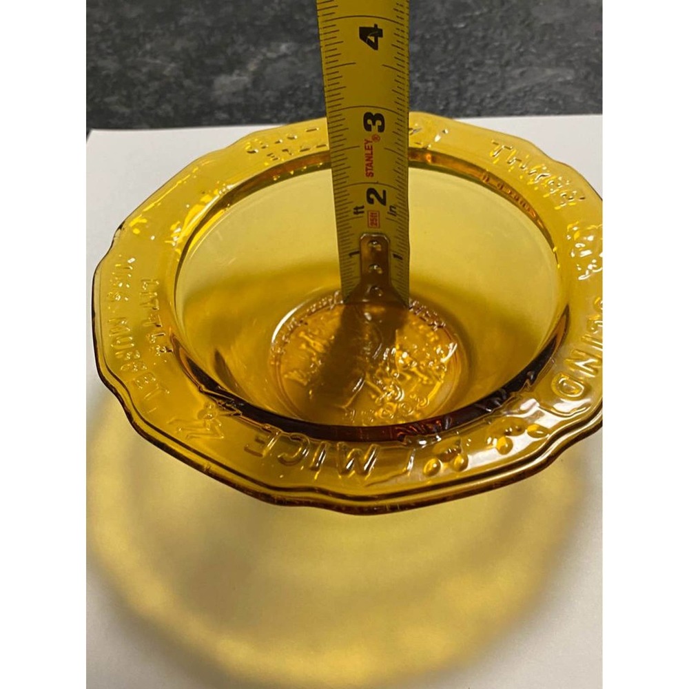 Tiara Exclusives 2-pc Set 6-1/2" Nursery Rhyme Mother Goose Amber Glass bowls - Picture 9 of 10
